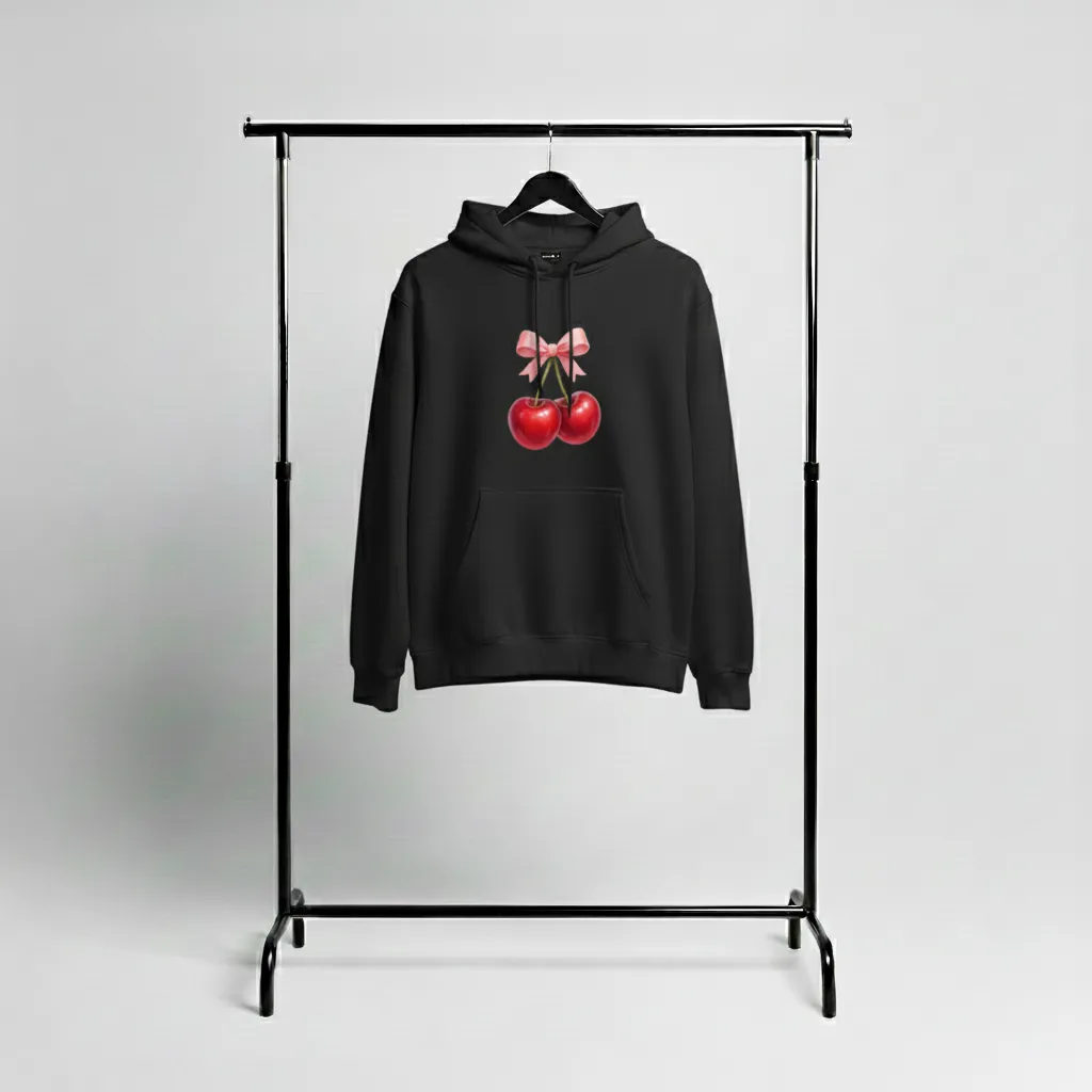 هودي أسود سادة أو طباعة