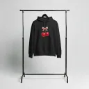 هودي أسود سادة أو طباعة