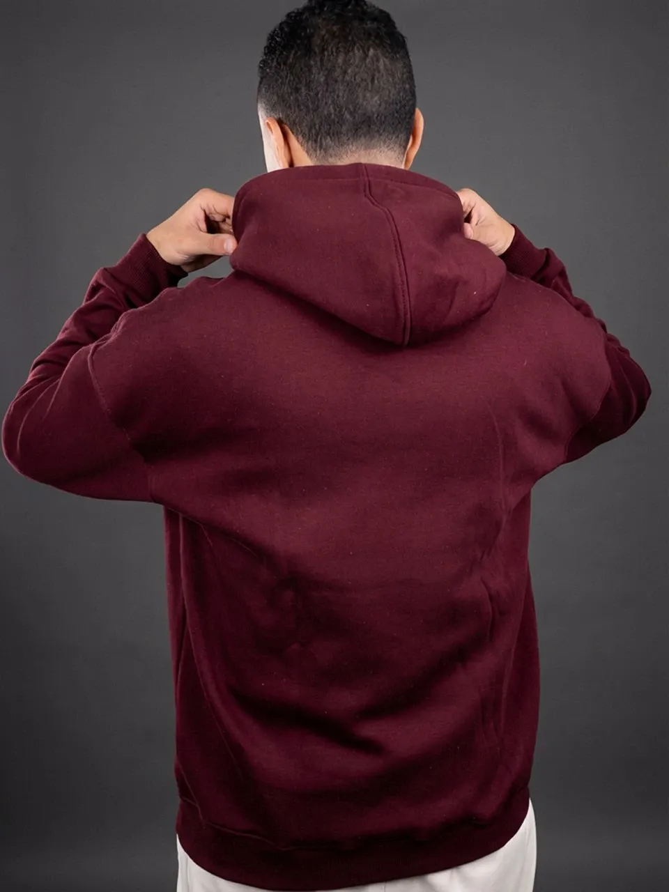 هودي بيرجاندي سادة أو مع طباعة